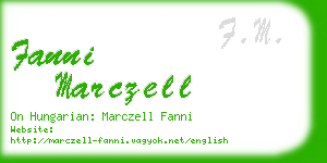 fanni marczell business card